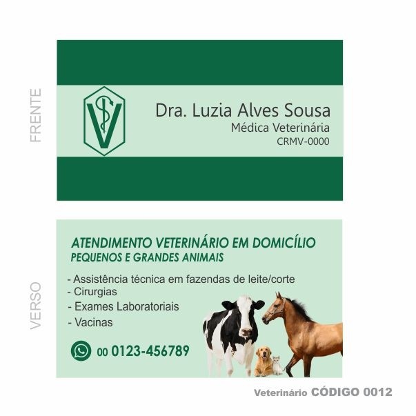 Mil Arts | Cartões de visita modelo veterinário