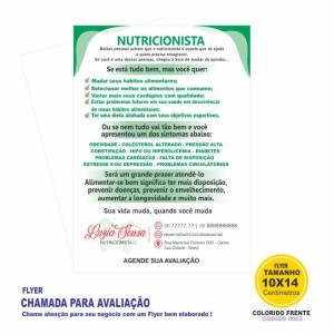 Flyer / Folhetos Personalizados modelo Nutricionista colorido frente Cod: 0002
