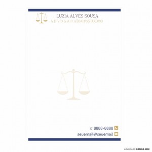 Receituário modelo Advogados(a) - Colorido em papel offset 90gr - Cód: 0002