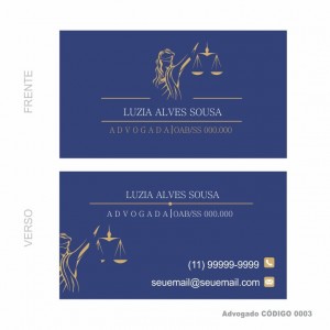 Cartões de visita modelo Advogado(a) - Colorido Frente e Verso - Couchê 250gr - 1000 un - Cod: 0003