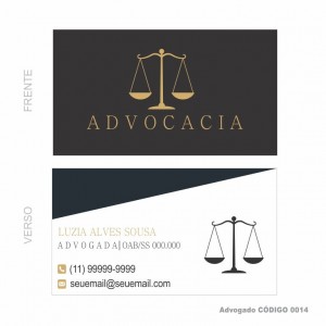 Cartões de visita modelo Advogado(a) - Colorido Frente e Verso - Couchê 250gr - 1000 un - Cod: 0014