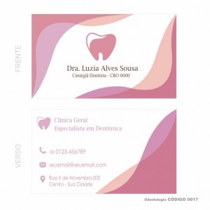 Cartões de visita modelo Dentista - Colorido Frente e verso em papel Couchê 250gr - Cod: 0017