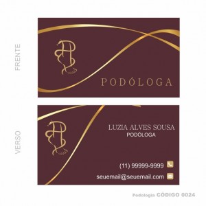 Cartões de visita modelo Podologia - Colorido Frente e Verso - Couchê 250gr - 1000 unidades - Cod: 0024