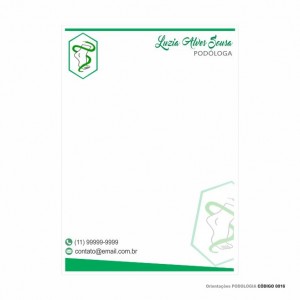 Receituário Orientações modelo Podologia - Colorido em papel offset 90gr - Cód: 0016