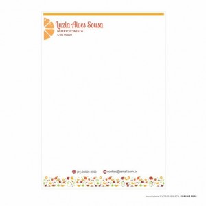 Receituário modelo Nutricionista - Colorido em papel offset 90gr - Cód: 0006