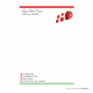 Receituário modelo Nutricionista - Colorido em papel offset 90gr - Cód: 0011