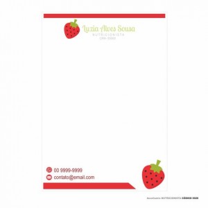 Receituário modelo Nutricionista - Colorido em papel offset 90gr - Cód: 0026
