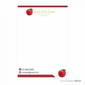 Receituário modelo Nutricionista - Colorido em papel offset 90gr - Cód: 0027