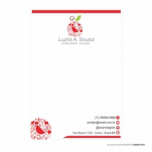 Receituário modelo Nutricionista - Colorido em papel offset 90gr - Cód: 0037