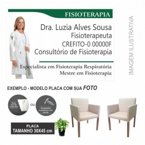 Placa Decorativa Fotográfica Fisioterapeuta - PVC 0,5mm Impressão Digital - TM 30x45
