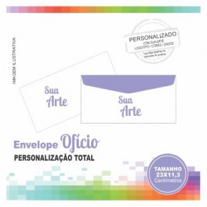 Envelope Carta / Oficio - Personalização Total - TM 23x11,3 cm - Sulfite 90gr