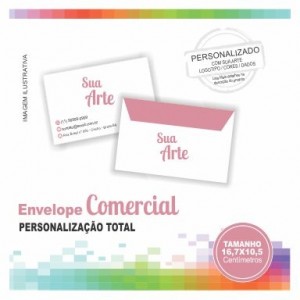 Envelope Comercial - Personalização Total - TM 16,7x10,5 cm - Sulfite 90gr