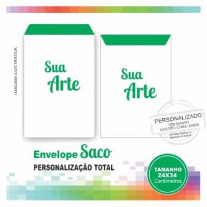 Envelope Saco - Personalização Total - TM 24x34 cm - Sulfite 90gr