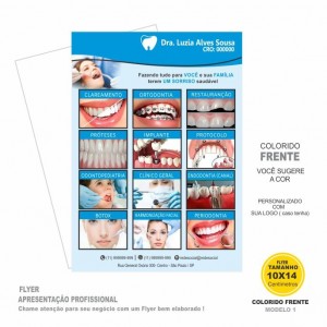 Flyer / Folhetos Personalizados modelo Dentista colorido frente Cod: 0001