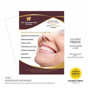 Flyer / Folhetos Personalizados modelo Dentista colorido frente Cod: 0002
