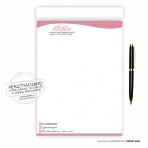 Receituário modelo Estética - Colorido em papel offset 90gr - TM 14X20 cm - Blocos com 50fls - Cód: 0006