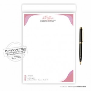 Receituário modelo Estética - Colorido em papel offset 90gr - TM 14X20 cm - Bloco 50fls - Cód: 0008