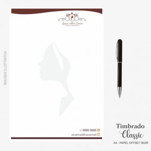 Papel Timbrado Classic 90gr Estética - TM A4 - impressão frente 
