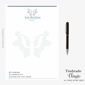 Papel Timbrado Classic 90gr Psicologia - TM A4 - impressão frente 